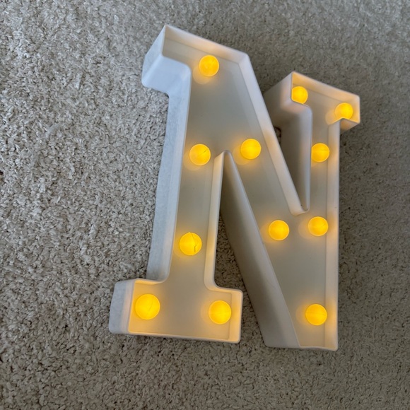Light Up White Letter N Marquee Light - Picture 3 of 11